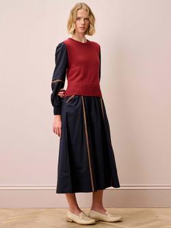 Brora Round Neck Pure Cashmere Tank Top, Paprika, Paprika