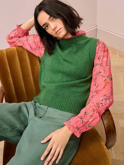 Brora Pure Cashmere Tank Top, Parsley - view 2, Parsley