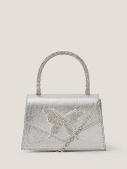 Monsoon Kids' Dazzle Butterfly Bag, Silver, Silver