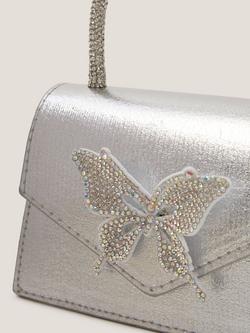 Monsoon Kids' Dazzle Butterfly Bag, Silver - view 2, Silver