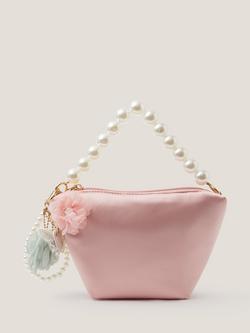Monsoon Kids' Satin Pearl Bag, Pink, Pink