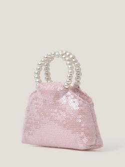 Monsoon Kids' Leila Sequin Flower Bag, Pale Pink - view 2, Pale Pink