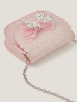 Monsoon Kids' Sparkle Glitter Bag, Pink - view 2, Pink