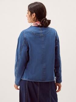 Monsoon Lauren Knot Denim Jacket, Blue - view 2, Blue