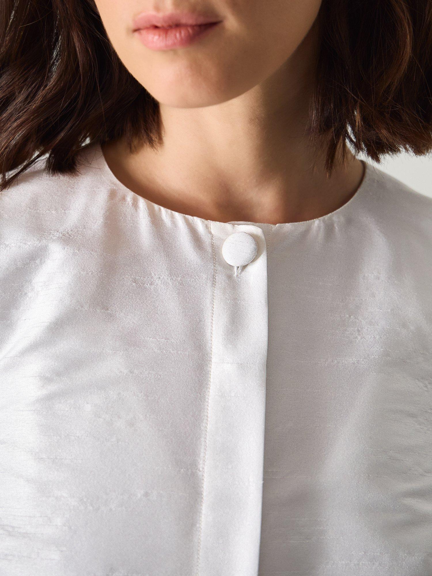 Product image 4 of 5, which shows Monsoon Mia Puff Sleeve Wedding Jacket, Ivory, 6