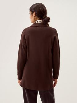 Monsoon Nina Longline Knit Jacket, Chocolate - view 2, Chocolate