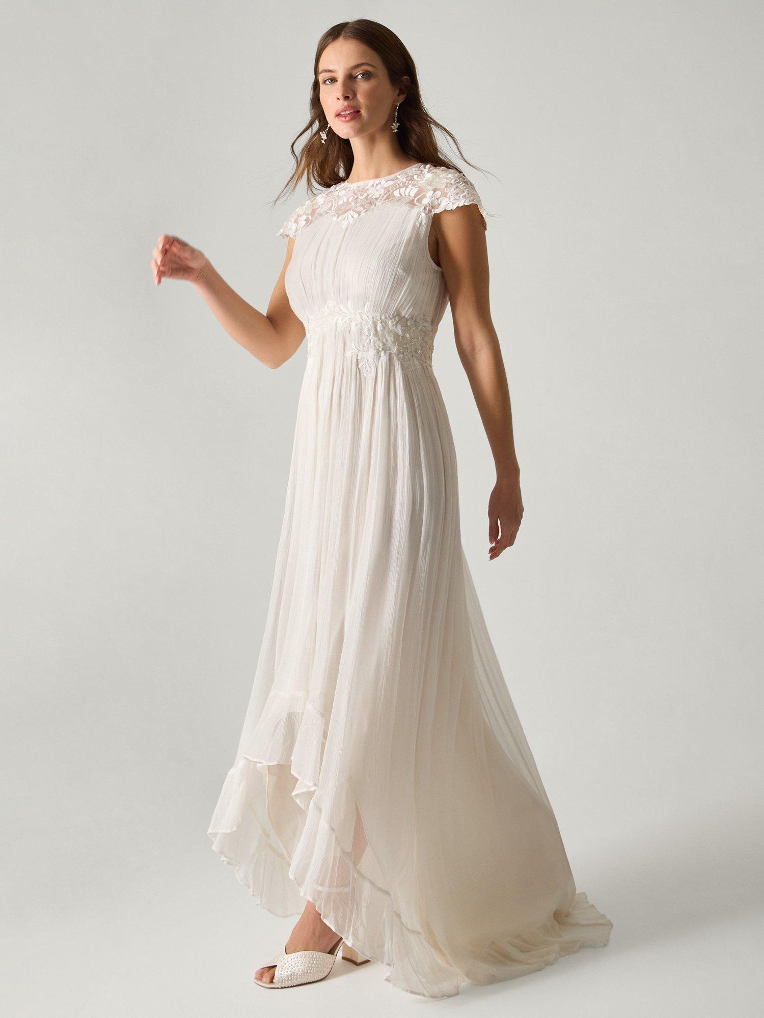 corset wedding dress with lace Spaghetti Strap Modern Corset Lace Destination Wedding Dress – Brydealo