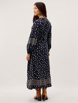 Monsoon Bonny Floral Jersey Midi Dress, Navy - view 2, Navy