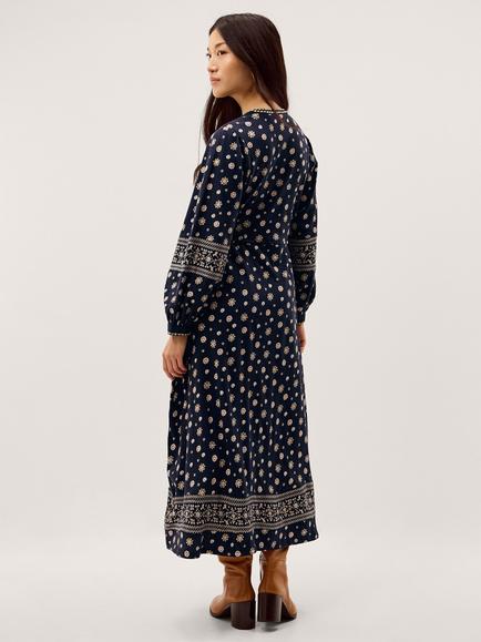 Monsoon Bonny Floral Jersey Midi Dress, Navy - view 2, Navy