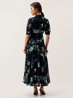 Monsoon Lilwen Floral Shirt Midi Dress, Navy - view 2, Navy
