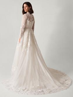 Monsoon Lorelai Floral Embellished Mesh Wedding Dress, Ivory - view 2, Ivory