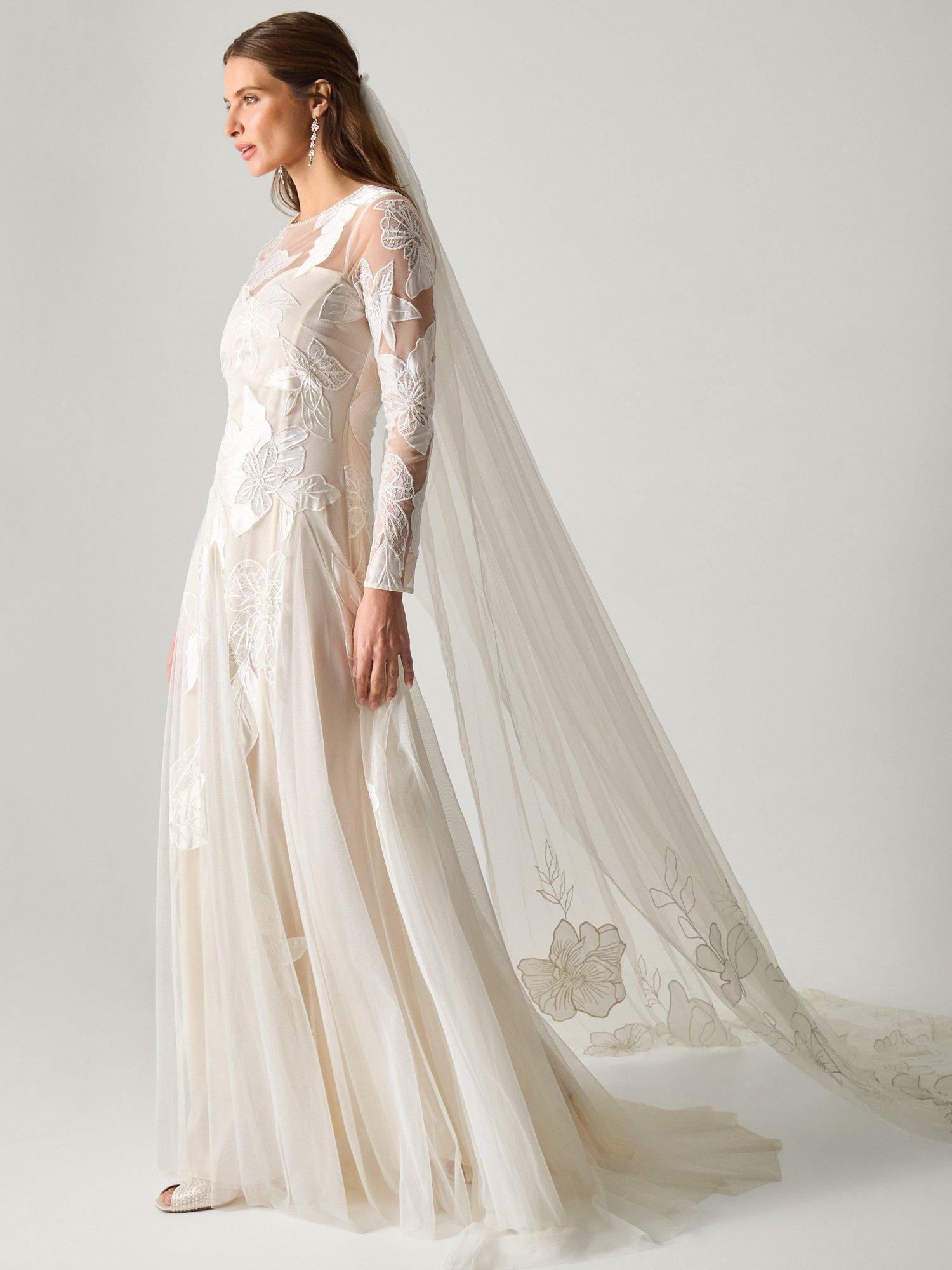 sachin and babi light blue dress Women Beige Embroidered Mesh A-Line Maxi Dress For Women at Bahrain main image 1