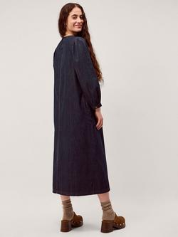 Monsoon Remy Pintuck Dress, Indigo - view 2, Indigo