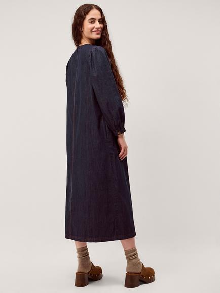 Monsoon Remy Pintuck Dress, Indigo - view 2, Indigo