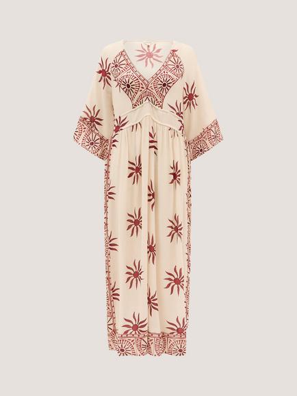 Monsoon Sunnie Midi Dress, Ivory, Ivory