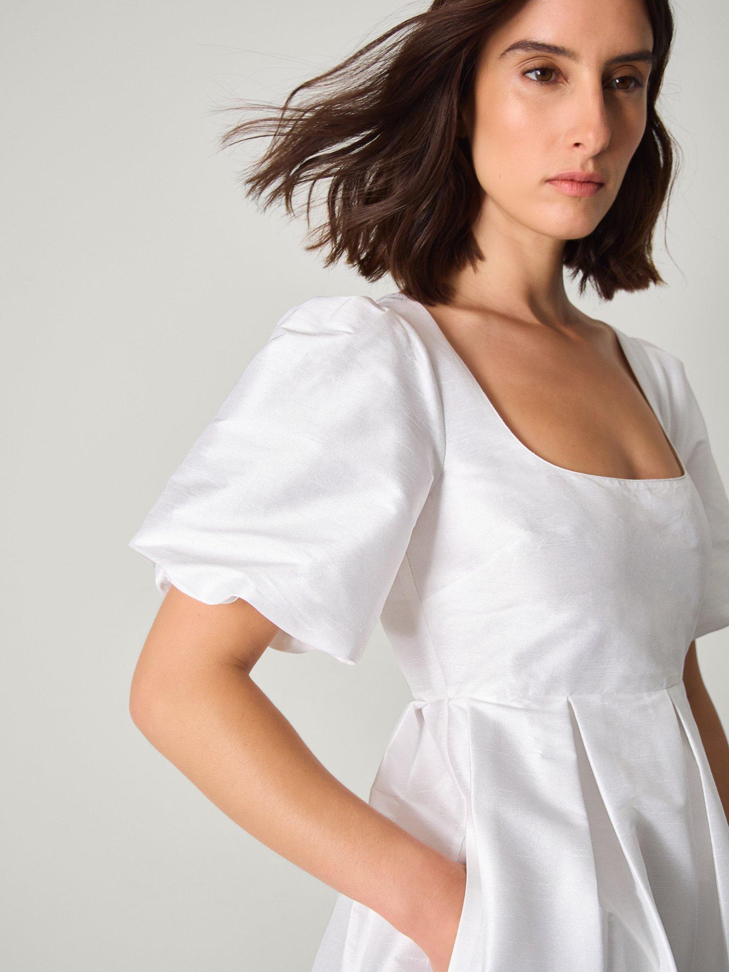 Product image 3 of 5, which shows Monsoon Sloane Square Neck Wedding Dress, Ivory, 6