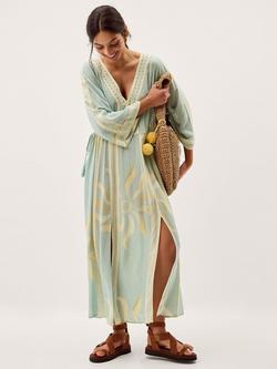 Monsoon Tashie Midi Dress containing LENZING™ ECOVERO™ Viscose, Aqua, Aqua