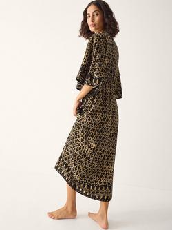 Monsoon Arti Heart Print Midi Kaftan containing LENZING™ ECOVERO™ Viscose, Black - view 2, Black