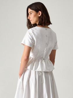 Monsoon Eliza Floral Embellished Wedding Top, Ivory - view 2, Ivory