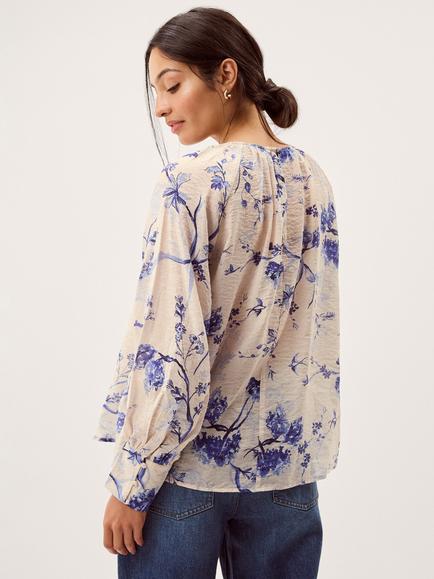 Monsoon Jada Floral Top, Blush - view 2, Blush