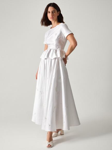 Monsoon Eliza Floral Embellished Wedding Skirt, Ivory, Ivory