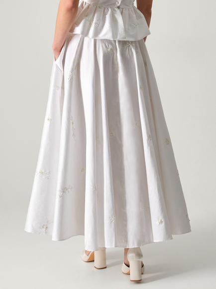 Monsoon Eliza Floral Embellished Wedding Skirt, Ivory - view 2, Ivory