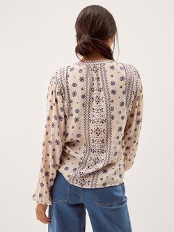 Monsoon Bonny Geometric Floral Shirt containing LENZING™ ECOVERO™ Viscose, Ivory - view 2, Ivory