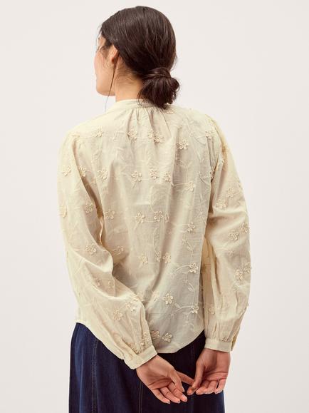 Monsoon Mel Embroidered Floral Shirt, Ivory - view 2, Ivory