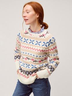 Monsoon Fee Fair Isle Jumper, Ivory, Ivory