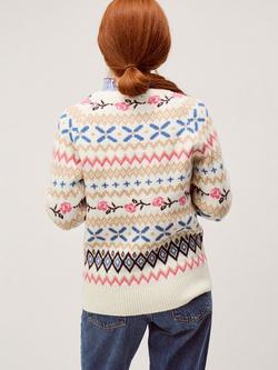 Monsoon Fee Fair Isle Jumper, Ivory - view 2, Ivory