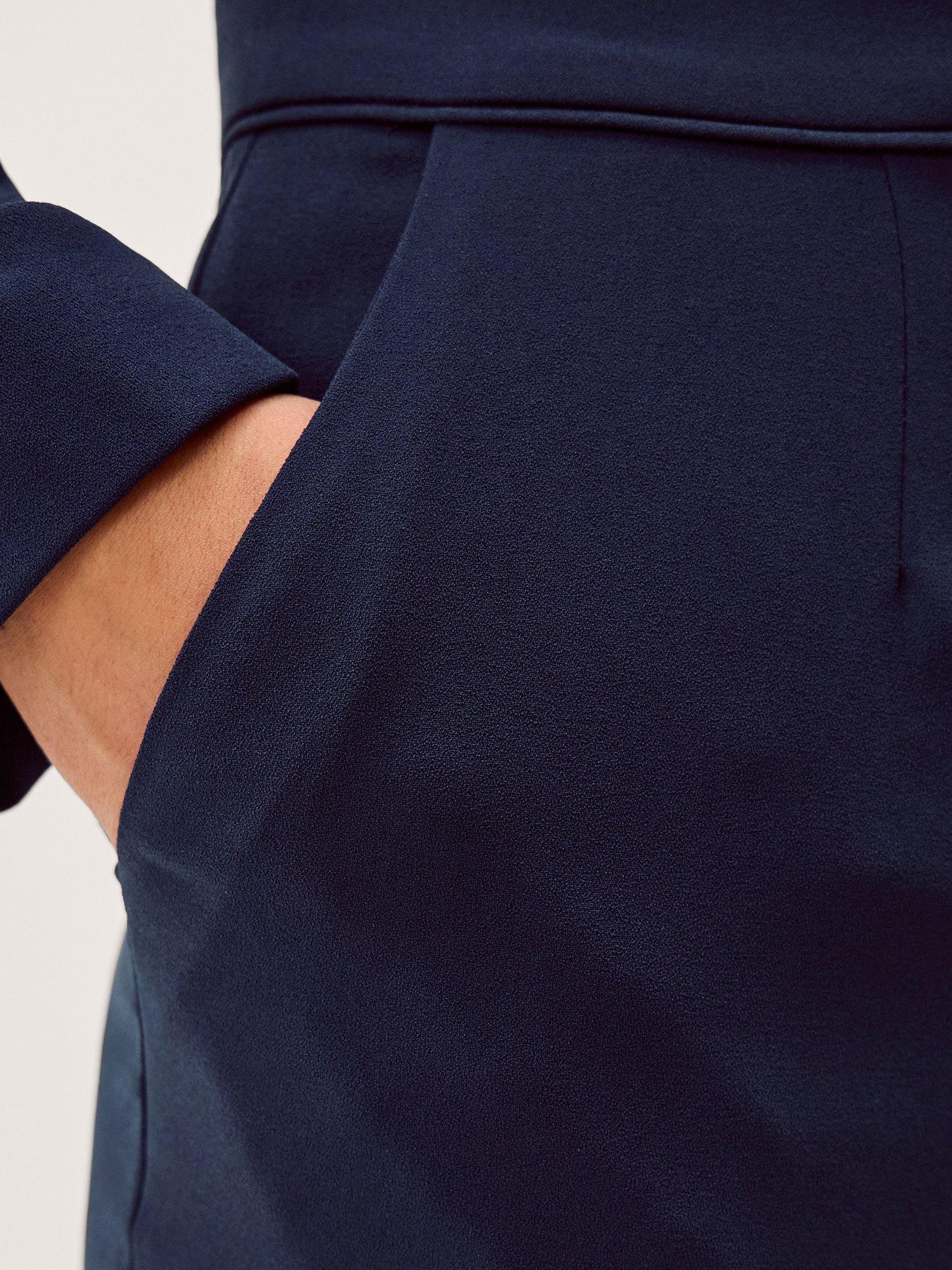 Product image 4 of 5, which shows Monsoon Erin Tailored Trousers, Navy, 8