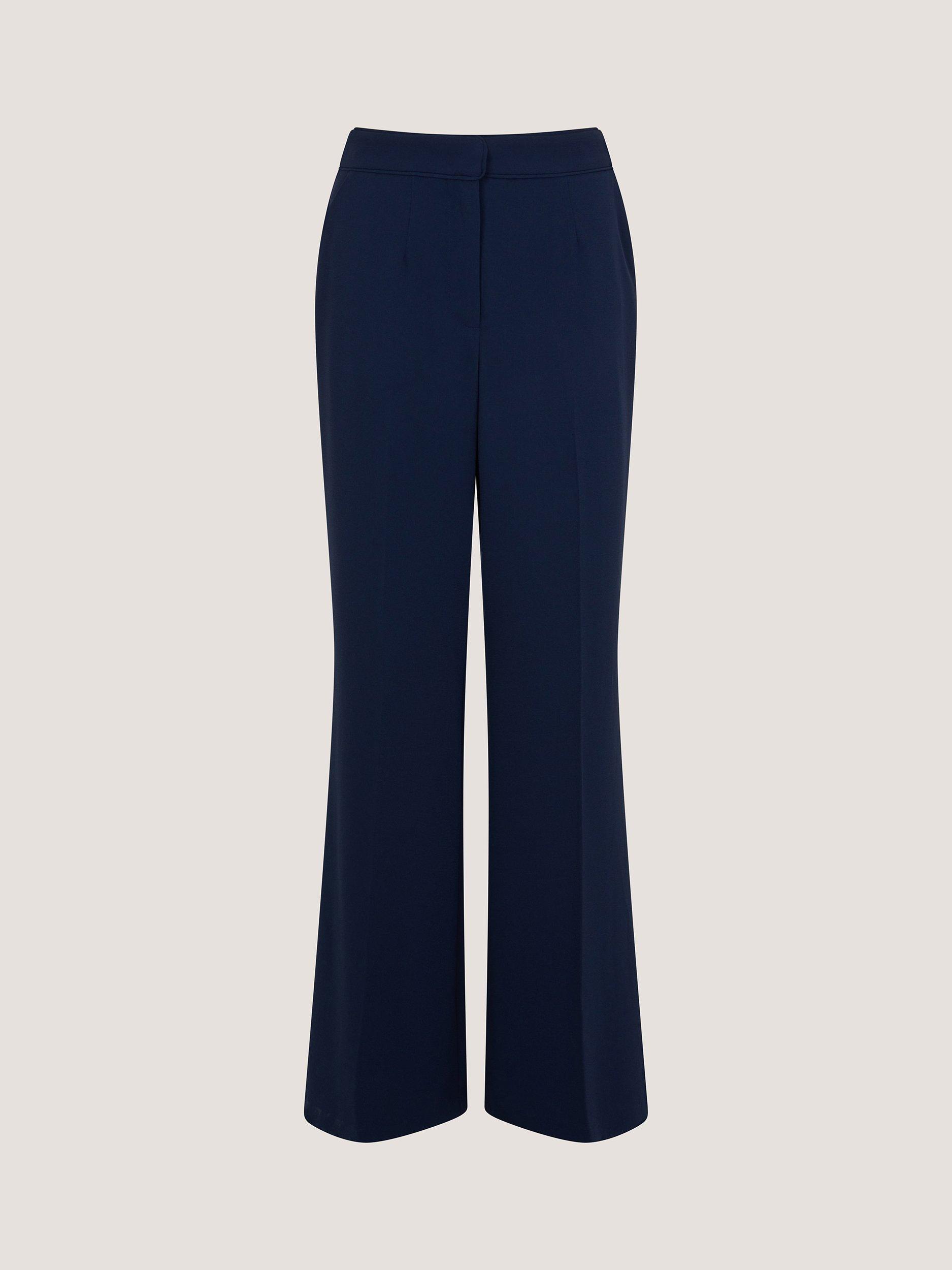 Product image 5 of 5, which shows Monsoon Erin Tailored Trousers, Navy, 8