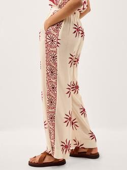 Monsoon Sunnie Wide Leg Trousers containing LENZING™ ECOVERO™ Viscose, Ivory - view 2, Ivory