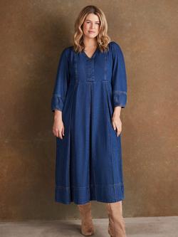 Live Unlimited Curve Denim V-Neck Midaxi Dress, Blue, Blue