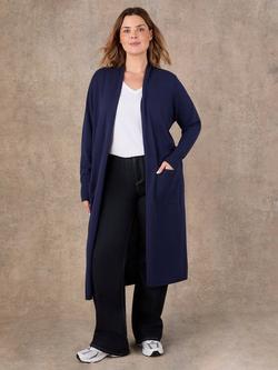 Live Unlimited Open Neck Longline Cardigan, Blue