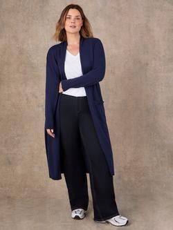 Live Unlimited Open Neck Longline Cardigan - view 2, Blue