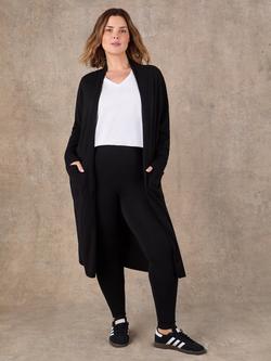 Live Unlimited Open Neck Longline Cardigan - view 2, Black