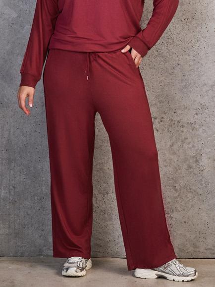 Live Unlimited Straight Drawstring Trousers, Red, Red