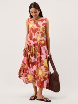 Monsoon Anissa A-Line Dress containing LENZING™ ECOVERO™ Viscose, Orange, Orange