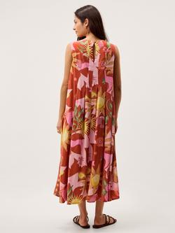 Monsoon Anissa A-Line Dress containing LENZING™ ECOVERO™ Viscose, Orange - view 2, Orange