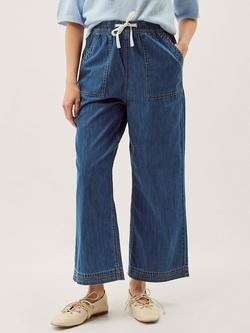 Monsoon Heidi Tie Waist Jeans, Mid Authentic Blue, Mid Authentic Blue