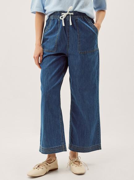 Monsoon Heidi Tie Waist Jeans, Mid Authentic Blue, Mid Authentic Blue