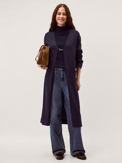 Monsoon Leah Longline Cardigan, Navy, Navy