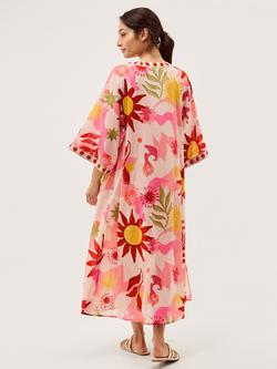 Monsoon Anissa V-Neck Abstract Kaftan, Ivory - view 2, Ivory