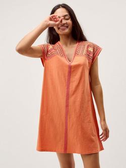 Monsoon Juliet Embroidered Kaftan, Orange, Orange