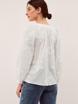 Monsoon Aria Embroidered Shirt, White - view 2, White