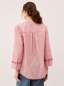 Monsoon Ceres Frill Stripe Shirt, Red - view 2, Red
