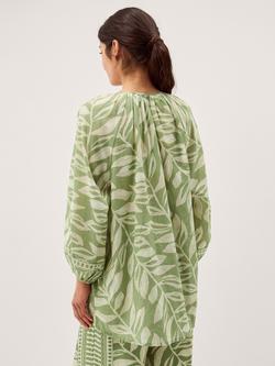 Monsoon Lillie Leaf Print Shirt, Green - view 2, Green