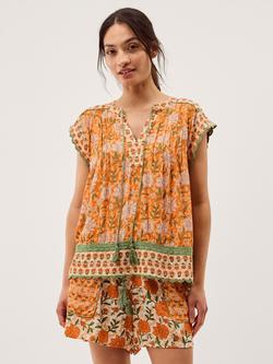 Monsoon Carris Floral Top, Orange, Orange