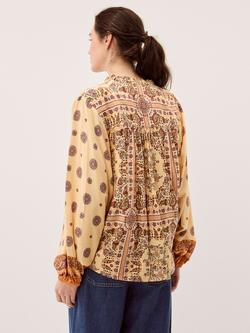 Monsoon Ines Boho Print Top containing LENZING™ ECOVERO™ Viscose, Stone - view 2, Stone